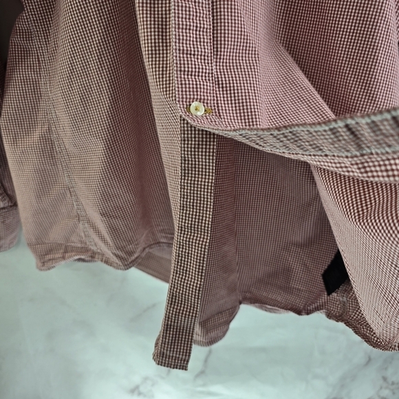 Barbour Shirt Mens XXL Red White Gingham Button Down Maxx Plaid Long Sleeve - Picture 9 of 13